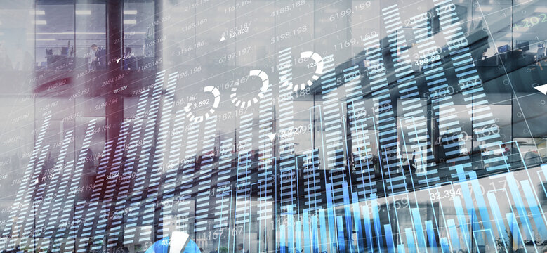 Corporate Financial Performance Analytics with Data Charts and Business Team Silhouettes