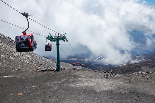 Mount Etna or Etna Volcano near Catania city, Sicily