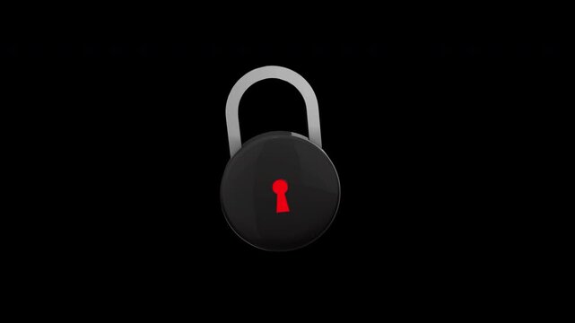 Padlock 3d Smooth Animation on a transparent background