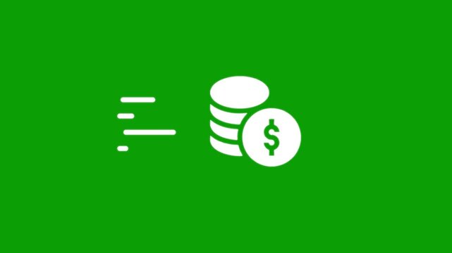 Fast dollar coin stack financial transaction on a green screen motion graphic footage, money moving concept video clip.