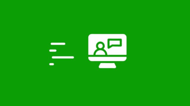 Online education or fast service animation on green screen, distance learning or quick delivery video clip.