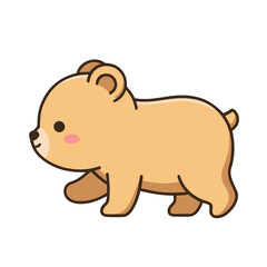 Cartoon bear cub walking illustration © coco