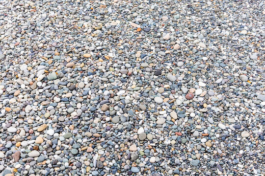 pebble stones on surface of city beach in Batumi