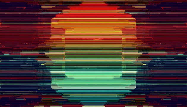 a retro pattern with an rgb scanline background featuring a vintage crt television screen effect mixed with digital glitch distortion suitable for concepts like retro technology or cyber security