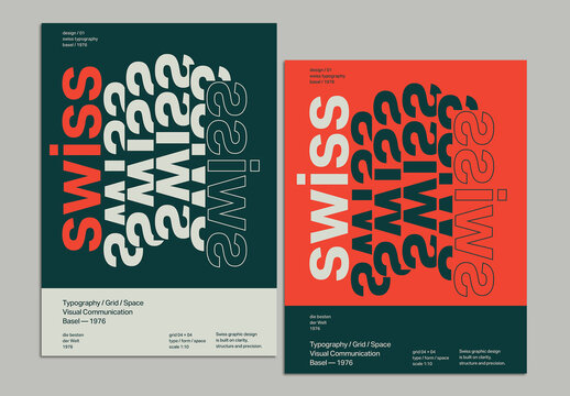 Modernist Swiss Stacked Typography Poster Layout