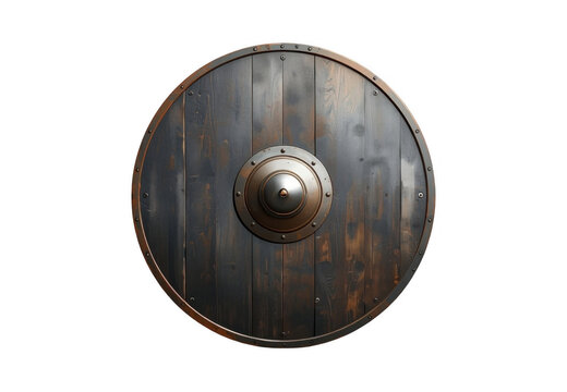 Viking round wooden shield offering protection and defense