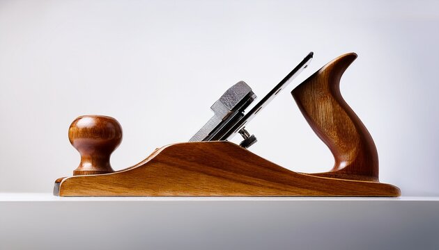 hand plane product render on bright white studio backdrop