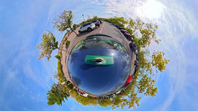 Car Roof Mounted Camera Unique and Ultra Wide Angle Footage of British Road Travel and Traffic. During Travel Car Was Passing Through Most of Cities Streets, Landscapes and Highways of England, UK