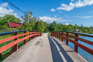 Bridge on Långgrundsvägen road in Figeholm, Sweden. Scandinavia © Pawel Pajor