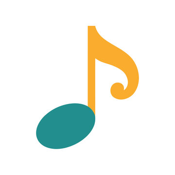 Teal and Orange Eighth Note Icon