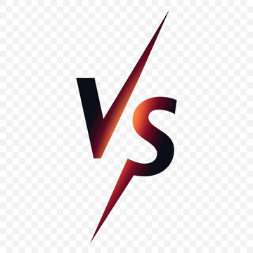Versus Logo with Lightning Bolt. Dynamic Versus Competition Symbol. Red and Black Versus Emblem for Sports, Gaming, Battle Match, Fight Poster, Tournament, Challenge, Competition Design