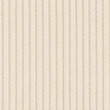 White knitted fabric texture in ribbed pattern. Close up view of cream vertical rib knit textile background. Warm winter sweater cloth material.