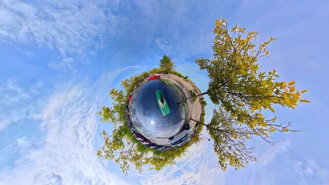 Car Roof Mounted Camera Unique and Ultra Wide Angle Footage of British Road Travel and Traffic. During Travel Car Was Passing Through Most of Cities Streets, Landscapes and Highways of England, UK