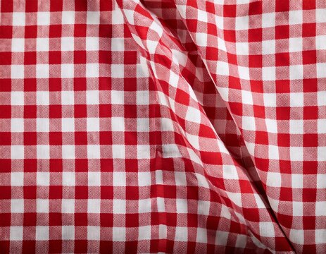 red and white checkered seamless pattern gingham tablecloth background for picnic kitchen textile and food packaging design