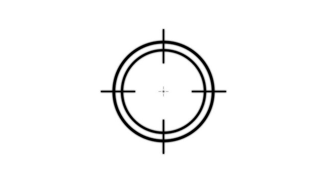 Minimalist black crosshair target icon animation on white background