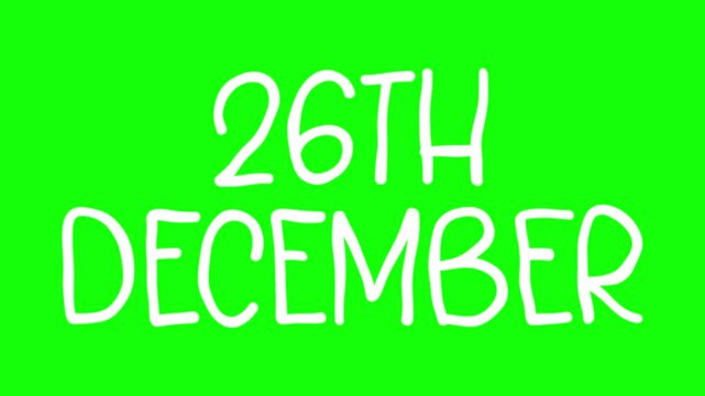 26th December Hand Drawn Scribble Overlay with Green Background