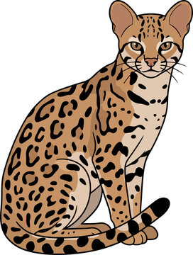 Tilcayo, Bolivia's newly discovered wild cat, portrait illustration