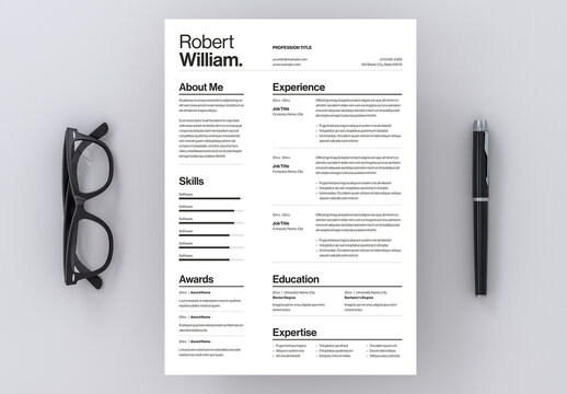 Professional Swiss Style Resume Layout
