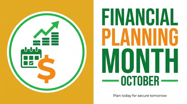 Financial Planning Month October Golden Corporate Banner Design
