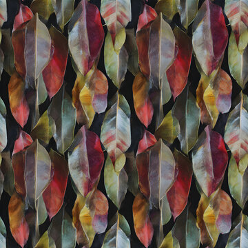 Painterly Folded Leaves Colorful Pattern