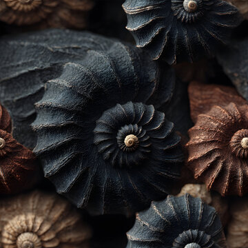 Natural Shell Spirals High Contrast Pattern