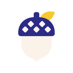 Stylized Acorn with Leaf Icon © samirah