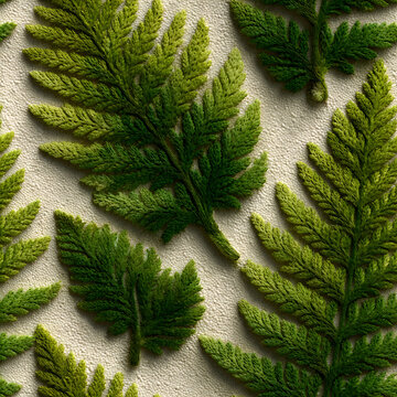 Realistic Fern Fronds Soft Tone Pattern