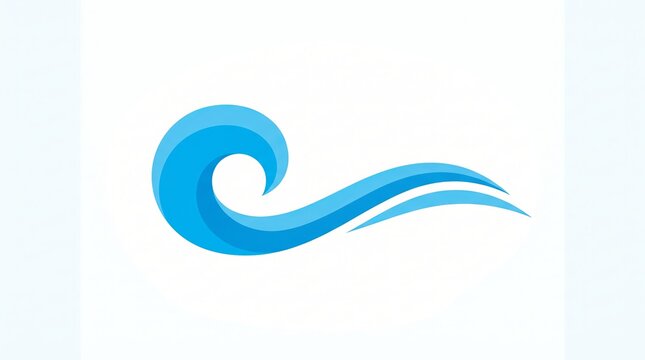 Stylized blue wave symbol representing water and ocean motion with wave shape