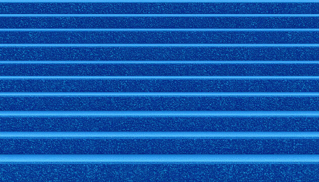 Abstract textured blue stairs background with parallel lines and deep shadows