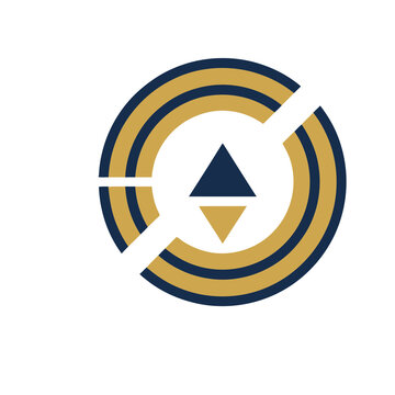 Abstract geometric logo with triangles and circles