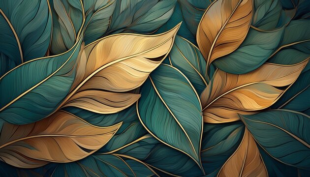 leaves wallpaper background generative ai