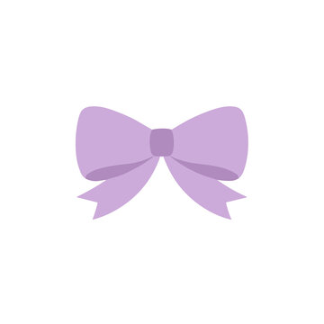 Lavender bow isolated on transparent background