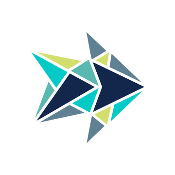 Geometric arrow shape with triangles