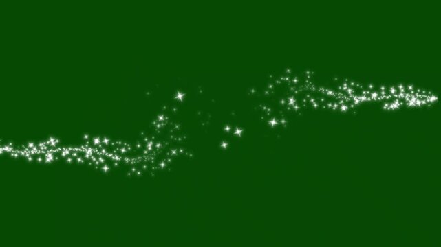 4k Magic glitter sparkle line trail animated, glowing light effect glitter loop star, white cartoon doodle sparkles glitter, flat vector doodles, particle glitter effect green