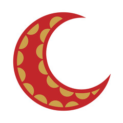 Red crescent moon with golden semi-circle pattern © sandro