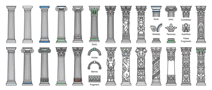 Collection of Ancient Greek and Roman Column Styles