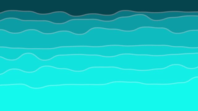 abstract turquoise and blue gradient wave pattern background, smooth fluid layers suggesting motion depth.