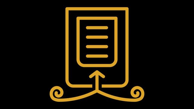 vintage file upload symbol drawing animation overlay for video template
