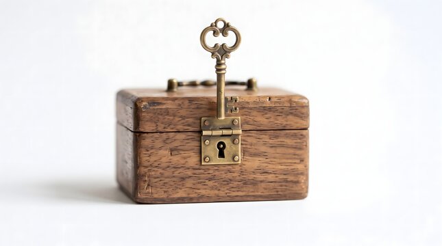 Key Aligned With Locked Wooden Box Symbolizing Procrastination and Avoidance