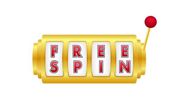 Golden slot machine reels spinning free spin winning combination