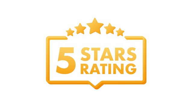 Animated five stars rating bubble icon