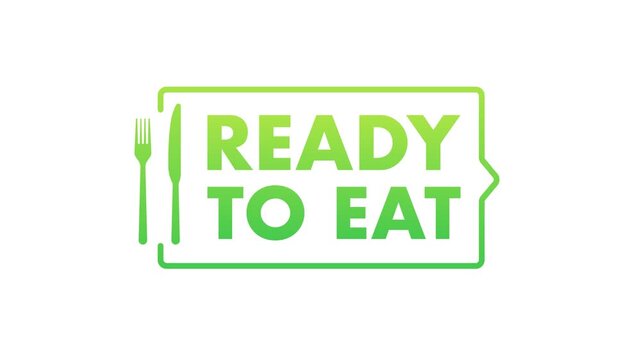 Ready to eat food delivery sign animation