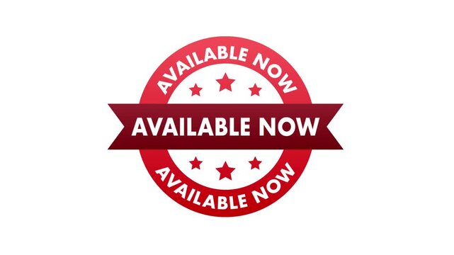 Animated available now red stamp animation