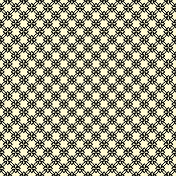 Seamless black battern on yellow background