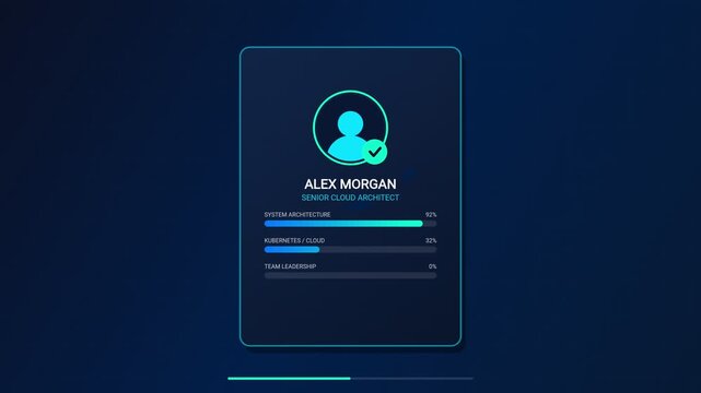Abstract Digital Hiring Process Interface Animation