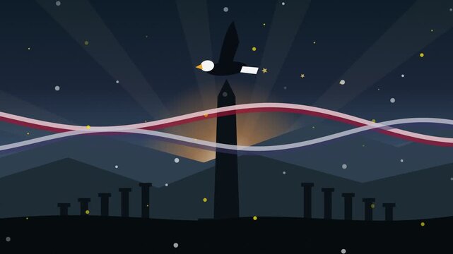 American Independence Day Motion Graphic Background Animation