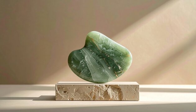 gua sha stone minimal marketplace product photo, realistic studio lighting
