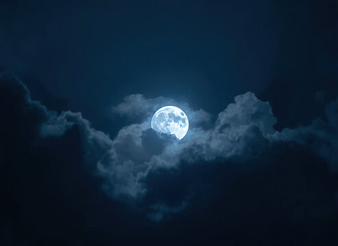 moon and clouds
