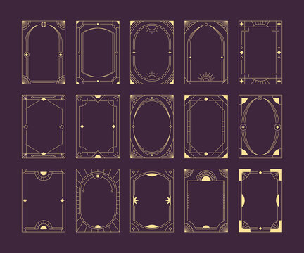 Celestial Frame Set Art Deco Borders Line Art