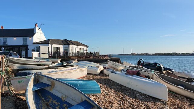 Hayling Island Hampshire England UK. Popular holiday resort overlooking Langestone Harbour Hampshire UK